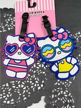 Hello Kitty Luggage Tags Set of 2 Sunglasses Travel Bag Tags Cute Sanrio